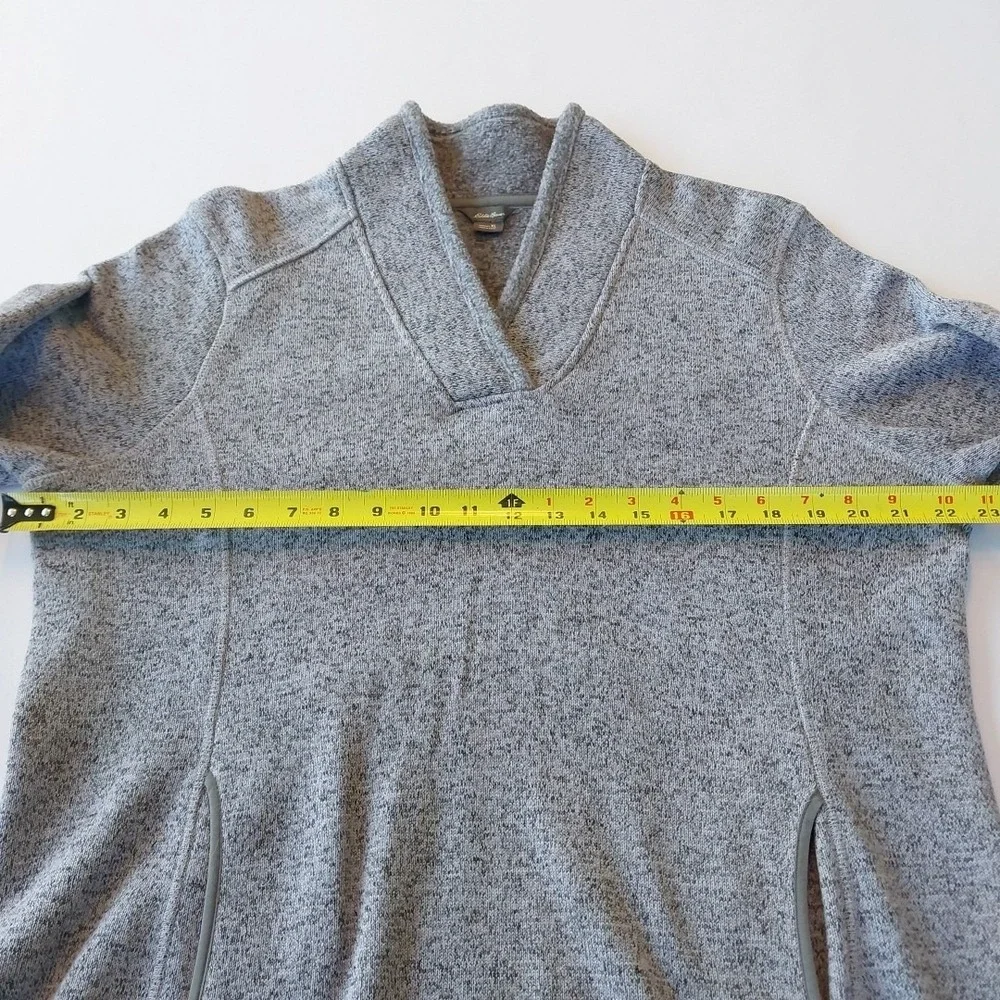 Women's‎ Eddie Bauer Grey Sweater V-Neck Front Size XL